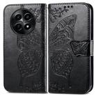 For Realme 12 Butterfly Love Flower Embossed Leather Phone Case(Black) - 2