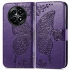 For Realme 12 Butterfly Love Flower Embossed Leather Phone Case(Purple) - 2