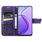 For Realme 12 Butterfly Love Flower Embossed Leather Phone Case(Purple) - 3