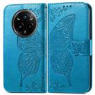 For Realme 14 Pro Butterfly Love Flower Embossed Leather Phone Case(Blue) - 2