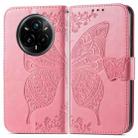 For Realme 14 Pro Butterfly Love Flower Embossed Leather Phone Case(Pink) - 2
