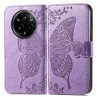 For Realme 14 Pro Butterfly Love Flower Embossed Leather Phone Case(Lavender) - 2