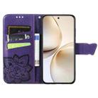 For Realme 14 Pro Butterfly Love Flower Embossed Leather Phone Case(Purple) - 3
