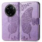 For Realme 14 Pro+ Butterfly Love Flower Embossed Leather Phone Case(Lavender) - 2