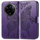 For Realme 14 Pro+ Butterfly Love Flower Embossed Leather Phone Case(Purple) - 2