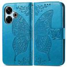 For Xiaomi Redmi 13 4G Butterfly Love Flower Embossed Leather Phone Case(Blue) - 2