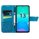For Xiaomi Redmi 13 4G Butterfly Love Flower Embossed Leather Phone Case(Blue) - 3