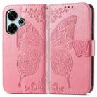 For Xiaomi Redmi 13 4G Butterfly Love Flower Embossed Leather Phone Case(Pink) - 2