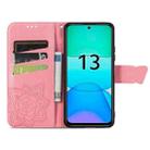 For Xiaomi Redmi 13 4G Butterfly Love Flower Embossed Leather Phone Case(Pink) - 3