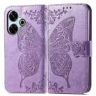 For Xiaomi Redmi 13 4G Butterfly Love Flower Embossed Leather Phone Case(Lavender) - 2