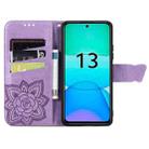 For Xiaomi Redmi 13 4G Butterfly Love Flower Embossed Leather Phone Case(Lavender) - 3