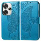 For Xiaomi Redmi Turbo 3 5G Butterfly Love Flower Embossed Leather Phone Case(Blue) - 2
