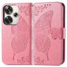 For Xiaomi Redmi Turbo 3 5G Butterfly Love Flower Embossed Leather Phone Case(Pink) - 2