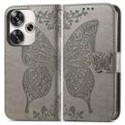 For Xiaomi Redmi Turbo 3 5G Butterfly Love Flower Embossed Leather Phone Case(Gray) - 2