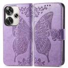 For Xiaomi Redmi Turbo 3 5G Butterfly Love Flower Embossed Leather Phone Case(Lavender) - 2