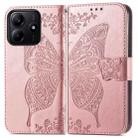 For Xiaomi Redmi Note 14 5G Butterfly Love Flower Embossed Leather Phone Case(Rose Gold) - 2