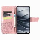 For Xiaomi Redmi Note 14 5G Butterfly Love Flower Embossed Leather Phone Case(Rose Gold) - 3