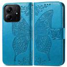 For Xiaomi Redmi Note 14 5G Butterfly Love Flower Embossed Leather Phone Case(Blue) - 2