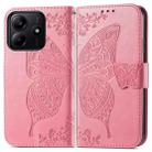 For Xiaomi Redmi Note 14 5G Butterfly Love Flower Embossed Leather Phone Case(Pink) - 2