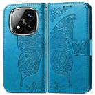 For Xiaomi Redmi Note 14 Pro 5G Butterfly Love Flower Embossed Leather Phone Case(Blue) - 2
