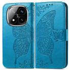 For Xiaomi Redmi Note 14 Pro+ 5G Butterfly Love Flower Embossed Leather Phone Case(Blue) - 2