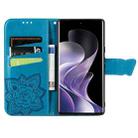 For Xiaomi Redmi Note 14 Pro+ 5G Butterfly Love Flower Embossed Leather Phone Case(Blue) - 3