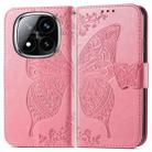 For Xiaomi Redmi Note 14 Pro+ 5G Butterfly Love Flower Embossed Leather Phone Case(Pink) - 2