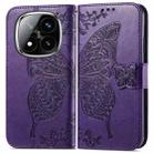 For Xiaomi Redmi Note 14 Pro+ 5G Butterfly Love Flower Embossed Leather Phone Case(Purple) - 2