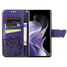 For Xiaomi Redmi Note 14 Pro+ 5G Butterfly Love Flower Embossed Leather Phone Case(Purple) - 3