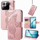 For Xiaomi 15 Butterfly Love Flower Embossed Leather Phone Case(Rose Gold) - 1