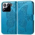 For Xiaomi 15 Butterfly Love Flower Embossed Leather Phone Case(Blue) - 2