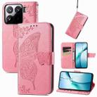 For Xiaomi 15 Butterfly Love Flower Embossed Leather Phone Case(Pink) - 1