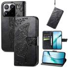 For Xiaomi 15 Butterfly Love Flower Embossed Leather Phone Case(Black) - 1