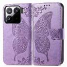 For Xiaomi 15 Butterfly Love Flower Embossed Leather Phone Case(Lavender) - 2