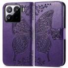 For Xiaomi 15 Butterfly Love Flower Embossed Leather Phone Case(Purple) - 2