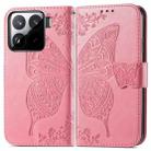 For Xiaomi 15 Pro Butterfly Love Flower Embossed Leather Phone Case(Pink) - 2