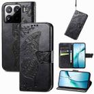 For Xiaomi 15 Pro Butterfly Love Flower Embossed Leather Phone Case(Black) - 1