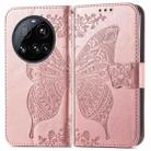 For Xiaomi 15 Ultra Butterfly Love Flower Embossed Leather Phone Case(Rose Gold) - 2