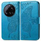 For Xiaomi 15 Ultra Butterfly Love Flower Embossed Leather Phone Case(Blue) - 2