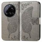 For Xiaomi 15 Ultra Butterfly Love Flower Embossed Leather Phone Case(Gray) - 2