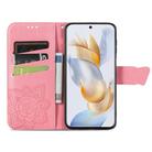 For Honor 90 Butterfly Love Flower Embossed Leather Phone Case(Pink) - 3