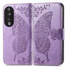 For Honor X9b Butterfly Love Flower Embossed Leather Phone Case(Lavender) - 2