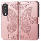 For Honor Play 40C / X5 Plus Butterfly Love Flower Embossed Leather Phone Case(Rose Gold) - 2