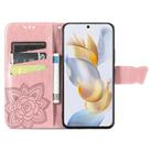 For Honor Play 40C / X5 Plus Butterfly Love Flower Embossed Leather Phone Case(Rose Gold) - 3