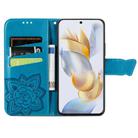For Honor Play 40C / X5 Plus Butterfly Love Flower Embossed Leather Phone Case(Blue) - 3