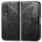 For Honor Play 40C / X5 Plus Butterfly Love Flower Embossed Leather Phone Case(Black) - 2