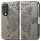 For Honor Play 40C / X5 Plus Butterfly Love Flower Embossed Leather Phone Case(Gray) - 2