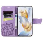 For Honor Play 40C / X5 Plus Butterfly Love Flower Embossed Leather Phone Case(Lavender) - 3