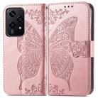 For Honor 200 Lite Global Butterfly Love Flower Embossed Leather Phone Case(Rose Gold) - 2