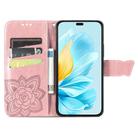 For Honor 200 Lite Global Butterfly Love Flower Embossed Leather Phone Case(Rose Gold) - 3